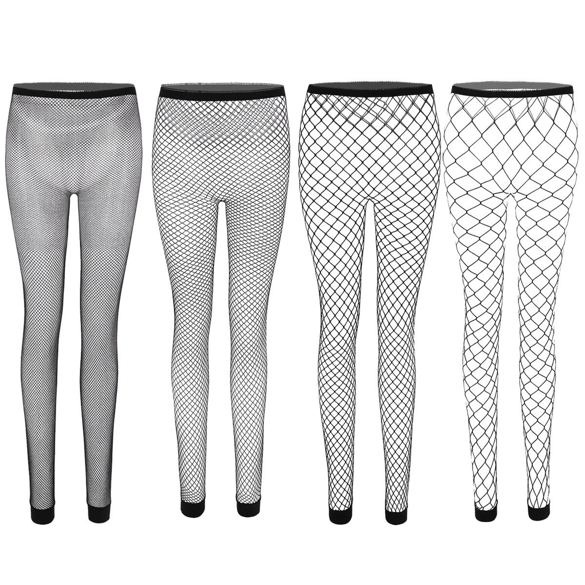 Women's Through Sheer High-Waist Hollow Out / Sexy Footless Stretchy Tights Stockings - EVE's SECRETS