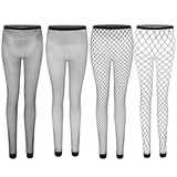 Women's Through Sheer High-Waist Hollow Out / Sexy Footless Stretchy Tights Stockings - EVE's SECRETS