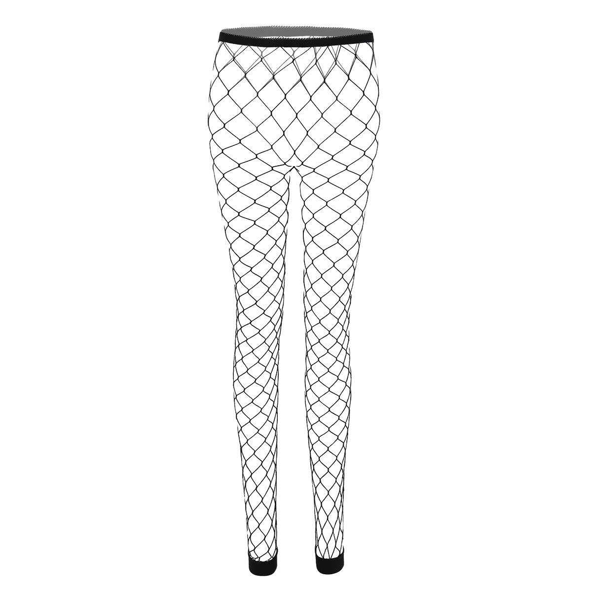 Women's Through Sheer High-Waist Hollow Out / Sexy Footless Stretchy Tights Stockings - EVE's SECRETS