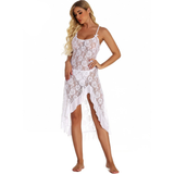 Women's Transparent Dress With Deep Neck And Aesthetic Floral Pattern / Sexy Female Lace G-Strings - EVE's SECRETS