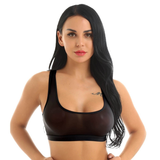 Ultradünnes, sexy Tanktop für Damen / ärmelloses, schmales Crop-Top mit U-Ausschnitt und Racerback