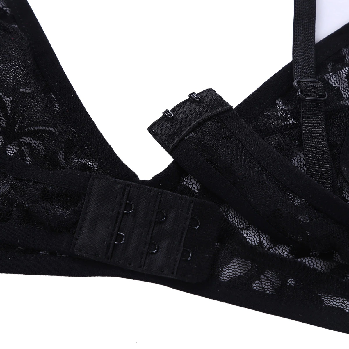 Women's Sexy Unlined Lace Bra with Floral Pattern and Open Nipples / Erotic Wireless Sheer Lingerie - EVE's SECRETS