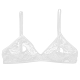 Women's Sexy Unlined Lace Bra with Floral Pattern and Open Nipples / Erotic Wireless Sheer Lingerie - EVE's SECRETS