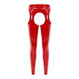Women's Wet Look High Waist Cutout Leggings / Exotic Glossy Patent Leather Skinny Pants - EVE's SECRETS