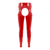 Women's Wet Look High Waist Cutout Leggings / Exotic Glossy Patent Leather Skinny Pants - EVE's SECRETS