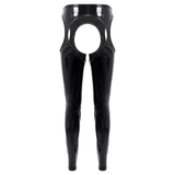 Women's Wet Look High Waist Cutout Leggings / Exotic Glossy Patent Leather Skinny Pants - EVE's SECRETS