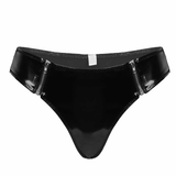 Women's Wet Look Panties with Zippers / Black Low-Rise Shiny Briefs for Women / Sexy Lingerie - EVE's SECRETS
