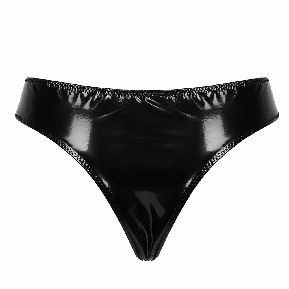 Women's Wet Look Panties with Zippers / Black Low-Rise Shiny Briefs for Women / Sexy Lingerie - EVE's SECRETS