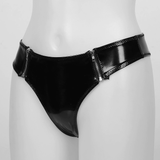 Women's Wet Look Panties with Zippers / Black Low-Rise Shiny Briefs for Women / Sexy Lingerie - EVE's SECRETS