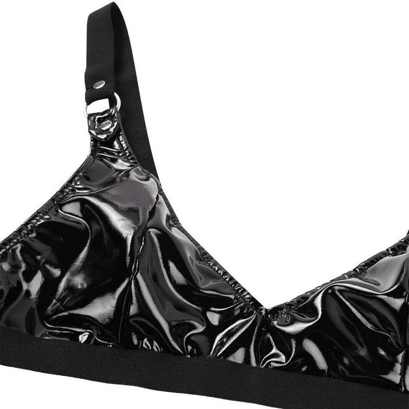 Women's Wet Look Sexy Lingerie / Hot Leather Bikini Set / Bra Top With G-String - EVE's SECRETS