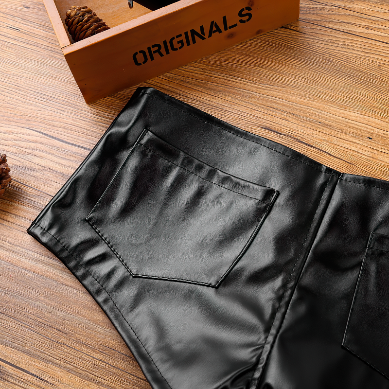Women's Wetlook Punk Shorts /  Night Clubwear Drawstring Booty Shorts / Pole Dance Adult Costumes - EVE's SECRETS