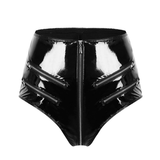 Women's Wetlook Summer Sexy Pole Dance Panties / High-Waisted Front Zip Up Booty Shorts - EVE's SECRETS
