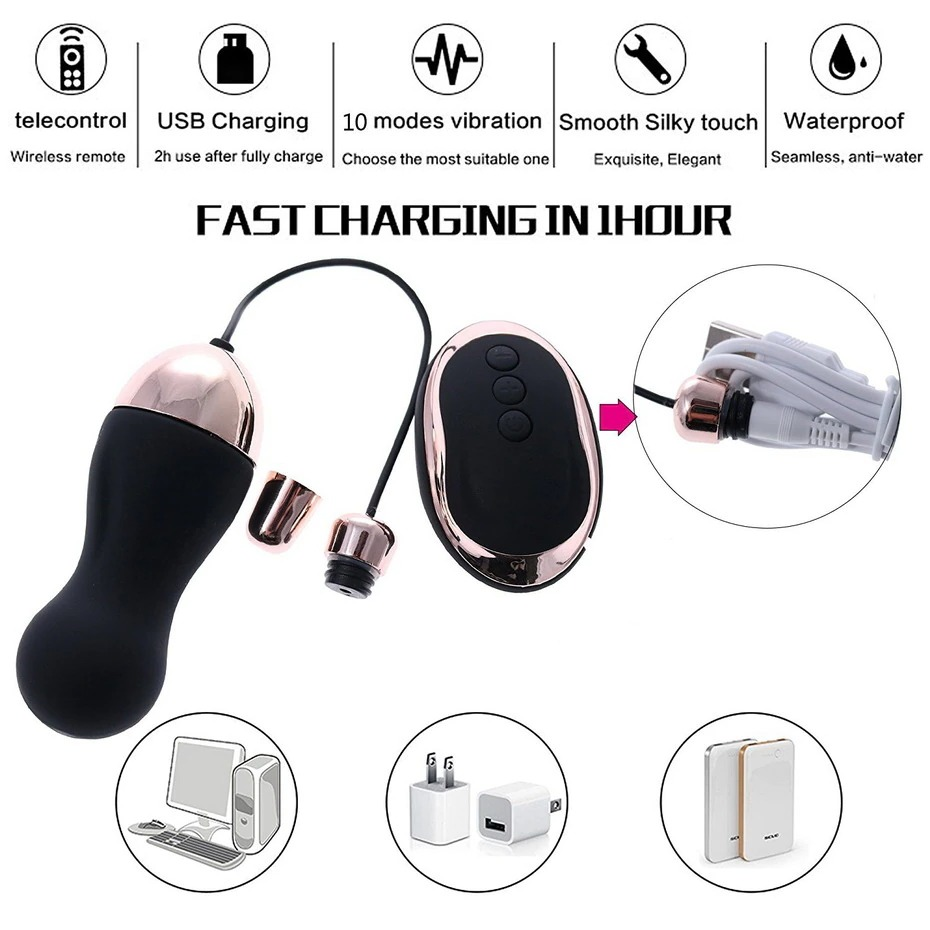 Women's Wireless Vibrator / Powerful Vibrating Egg with Remote Control / Sex Toy for Erotic Massage - EVE's SECRETS