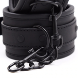 Wrist Cuffs & Ankle Cuffs & Neck Collar Solid Black Set / PU Leather BDSM Bondage Accessories - EVE's SECRETS