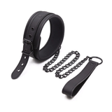 Wrist Cuffs & Ankle Cuffs & Neck Collar Solid Black Set / PU Leather BDSM Bondage Accessories - EVE's SECRETS