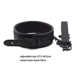 Wrist Cuffs & Ankle Cuffs & Neck Collar Solid Black Set / PU Leather BDSM Bondage Accessories - EVE's SECRETS
