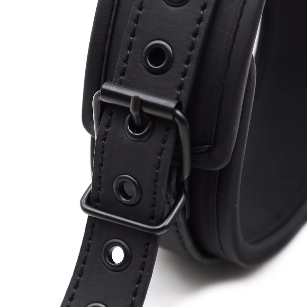 Wrist Cuffs & Ankle Cuffs & Neck Collar Solid Black Set / PU Leather BDSM Bondage Accessories - EVE's SECRETS