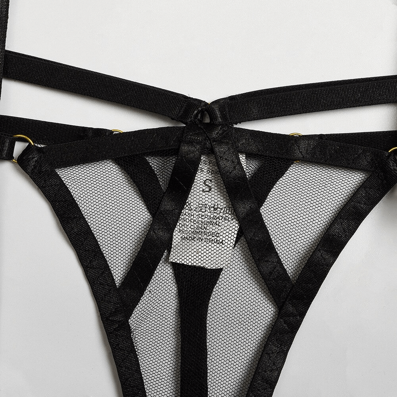 3-Piece Intimate Erotic Costume / Women's Elegant Transparent Underwear / Exotic Lace Set - EVE's SECRETS