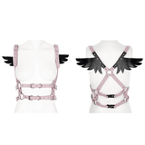 Adjustable Belt Faux Leather Body Harness with Wings