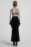 Adjustable Punk Body Harness Dress with Metal Chain Detail