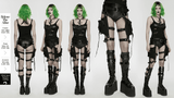 Adjustable Punk Leg Harness with Twin Pocket Bags