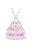 Adorable Teddy Bear Pink Dress with a Gathered Bodice Design