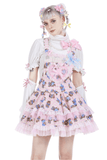 Adorable Teddy Bear Pink Dress with a Gathered Bodice Design