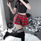 Adults Schoolgirl Cosplay Uniform / Female Sexy Costume / Top with Pleated Mini Skirt - EVE's SECRETS