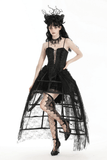 Alluring Lace-Up Black Corset with Ruffle Detailing