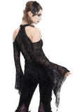 Alluring Sheer Top with Hollowed-Out Shoulders