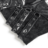 Alternative Buckled Black Vinyl Mini Skirt for Women