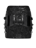 Alternative Buckled Black Vinyl Mini Skirt for Women