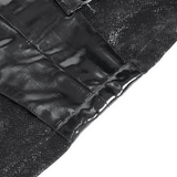 Alternative Buckled Black Vinyl Mini Skirt for Women