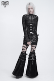 Alternative Buckled Black Vinyl Mini Skirt for Women