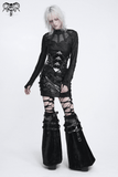 Alternative Buckled Black Vinyl Mini Skirt for Women