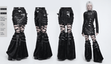 Alternative Buckled Black Vinyl Mini Skirt for Women