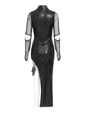 Asymmetrical Dress with Front Zipper and Buckle Details