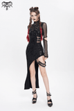 Asymmetrical Dress with Front Zipper and Buckle Details