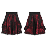 Asymmetrical Gothic Lace Skirt with Print Accents
