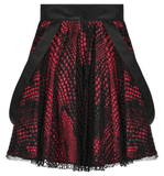 Asymmetrical Gothic Lace Skirt with Print Accents