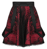 Asymmetrical Gothic Lace Skirt with Print Accents