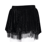 Baroque Patterned Gothic Puff Shorts with Lace Trim