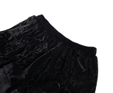 Baroque Patterned Gothic Puff Shorts with Lace Trim