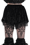 Baroque Patterned Gothic Puff Shorts with Lace Trim