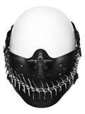 Black Cyberpunk Jaw Mask with Chain Fang and Spikes
