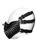 Black Cyberpunk Jaw Mask with Chain Fang and Spikes