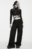 Black Faux Leather Punk Harness with Metal Accents