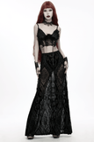Black Gothic Angel Wing Crop Top with Feather Lace