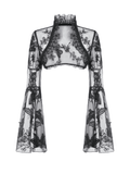 Chic Gothic Lace Bolero with Butterfly Bell Sleeves