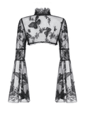 Chic Gothic Lace Bolero with Butterfly Bell Sleeves